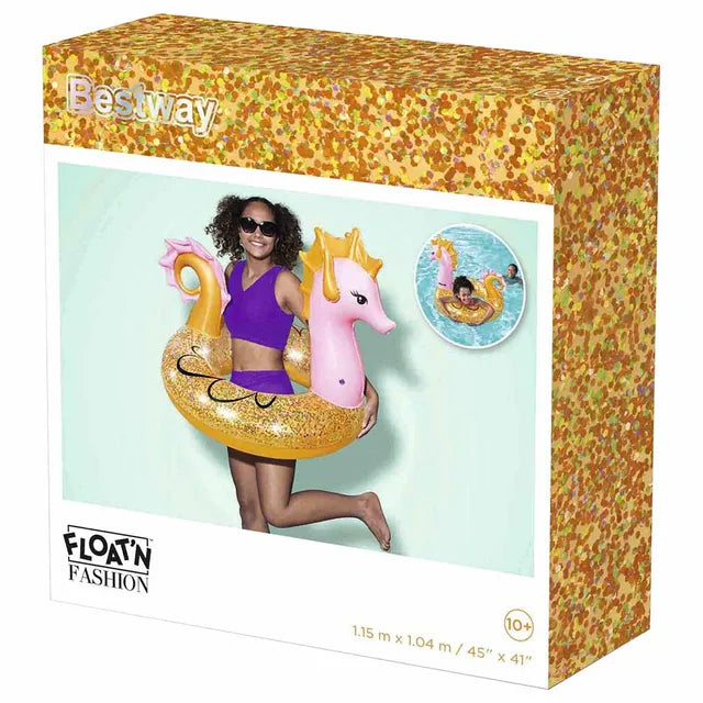 بيست واي - عوامة سباحة قابلة للنفخ - حصان البحر البراق - 115×104 سم