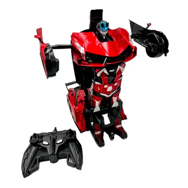 فني بوكس - سيارة بتحكم مزدوج قابلة للتحوّل إلى روبوت لون أحمر
