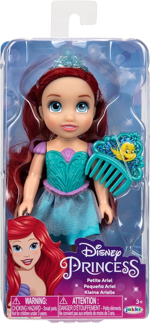 دمية أميرة ديزني الصغيرة مع مشط أريل