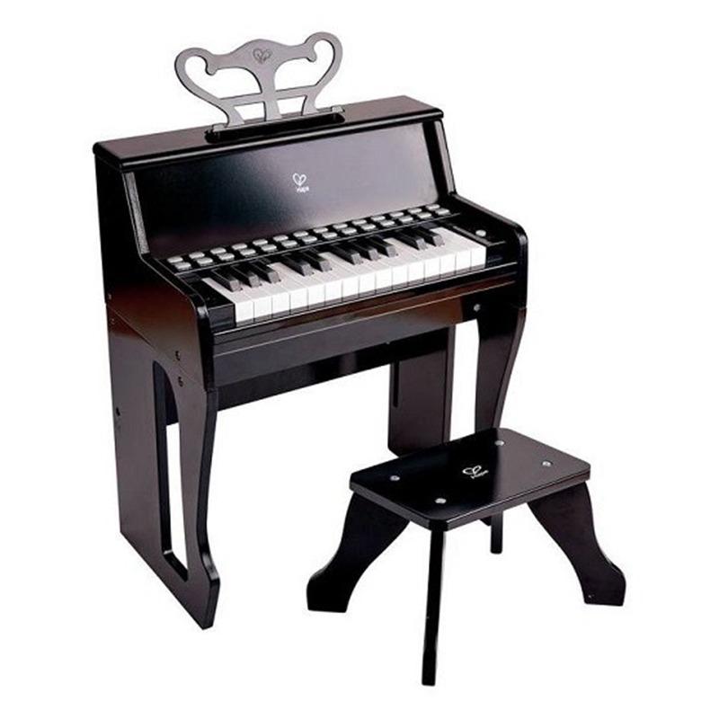 تعلم مع البيانو المضيء مع مقعد - أسود
