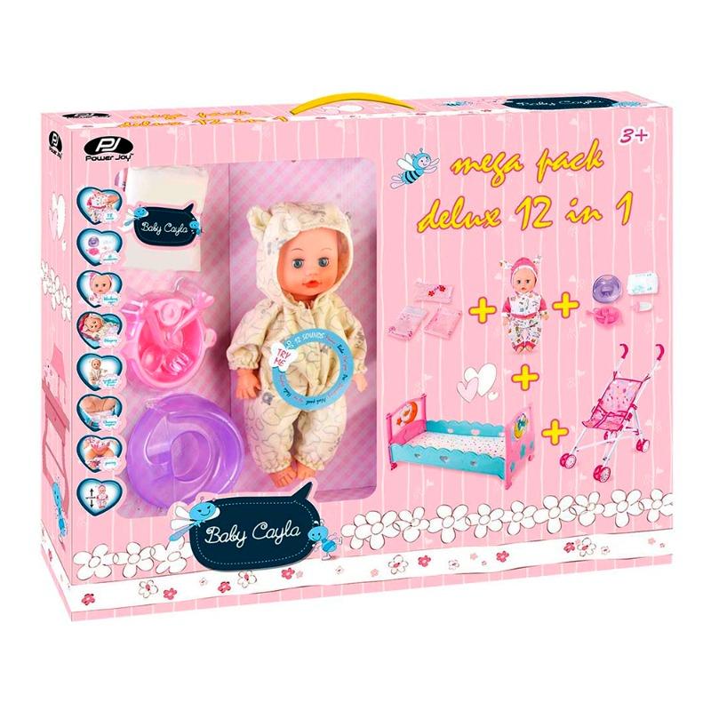 باور جوي - دمية بيبي كايلا ديلوكس 12 في 1 أصفر