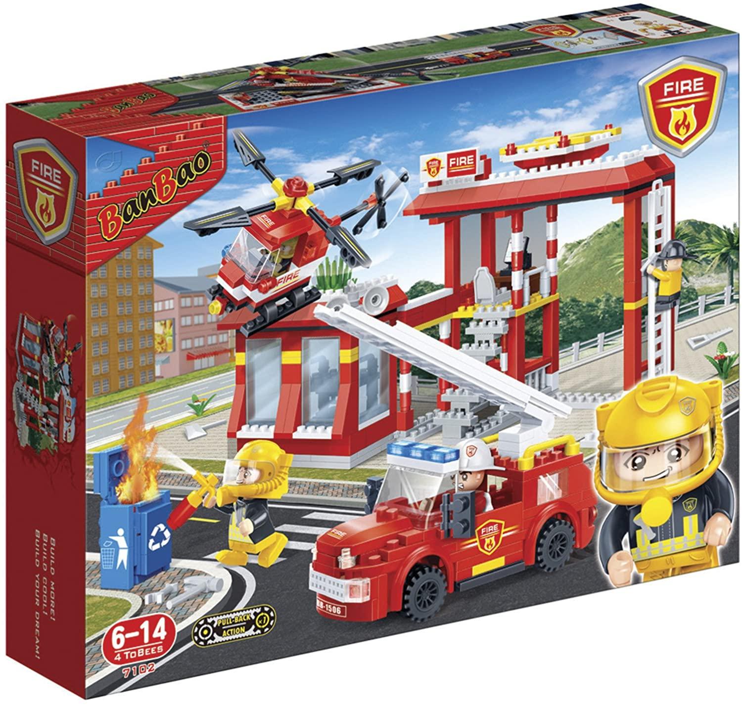 بانباو - سلسلة النار للاطفال 505 قطعة - احمر