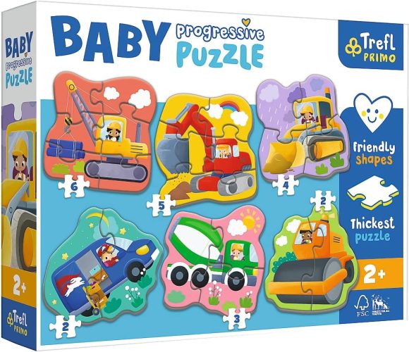 بازل الأطفال المتدرّج مركبات البناء